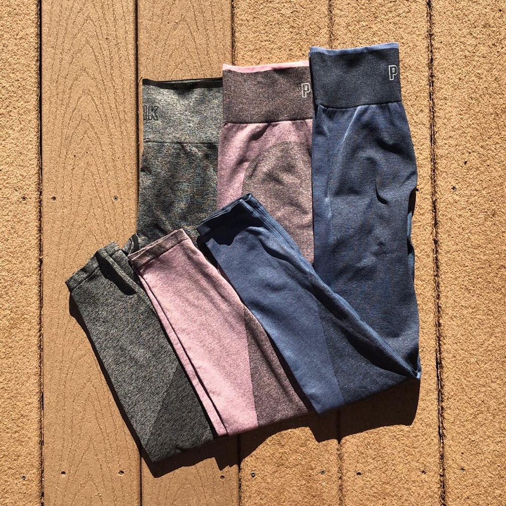 VS PINK leggings set of 3